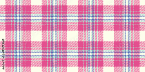Mexican background textile tartan, pretty plaid check vector. Business seamless texture pattern fabric in pink and ivory colors.