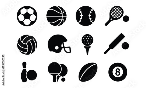 football, icon, ball, miscellaneous, design, equipment, vector, 4uxcqhrkdrg16iuyn3c8p53mxzsvknsr, arranged, sports, racket, basketball, eight, ping, bat, competition, billiard, description:, helmet, p