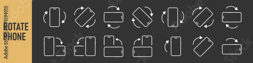 Rotate smartphone icon. Turn your mobile phone. Device rotation symbol. Rotate phone icon set vector illustration for web site or mobile app. Vector color illustration