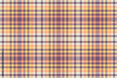 Bathroom textile check tartan, cross vector background fabric. Skirt plaid pattern seamless texture in orange and amber colors.