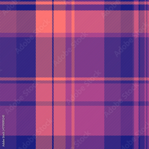 Tattersall fabric vector tartan, graphical background texture pattern. Male textile check plaid seamless in pink and red colors.