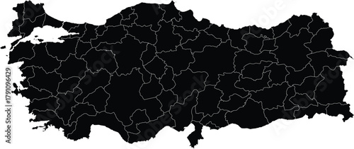 Vector Map of Turkey with Regions