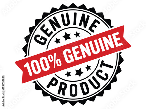 A 100% genuine product seal signifies authenticity and quality assurance.