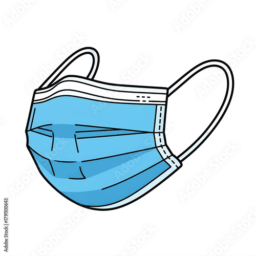 Surgical Mask Illustration Protection Against Virus and Pollution