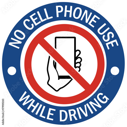No phone use while driving sign