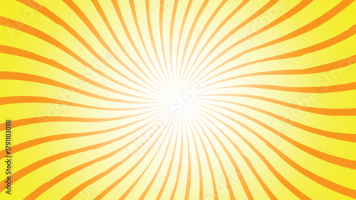 Bright Sunburst or Starburst Background with Swirling Rays