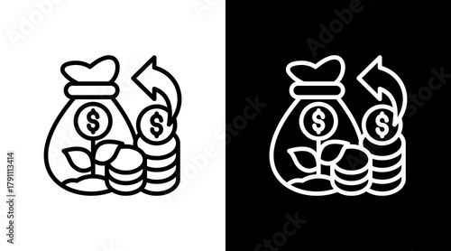 Investment Returns With Icon Set Design