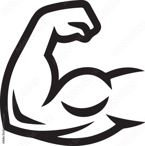 strong hand or a biceps muscle outline icon silhouette