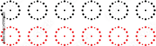 stars circular ring of twelve stars black top row red bottom row vector