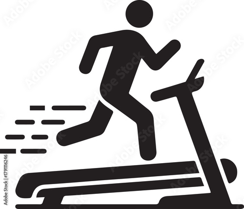 Treadmill running silhouette icon
