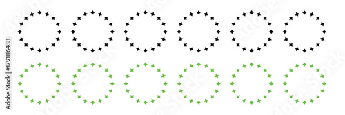 stars star circle grid two rows five columns twelve stars each vector