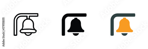 bell post bell hanging icon vector outline silhouette colored UI symbol
