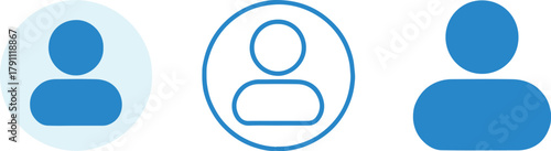 user avatar icons circle outline filled ui element set vector