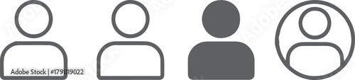 user icon profile avatars set silhouette outline ui account symbols