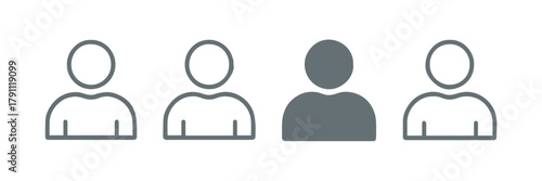 user avatar icon pack profile silhouettes outline vector horizontal
