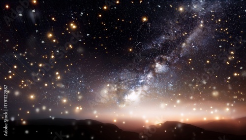 Night Starry Skies With Twinkling And Blinking Stars Abstract Dark 3D Illustration With Glowing Stars Or Particles Space Science Background Of Black Sky In Starry Night In Uhd 4K