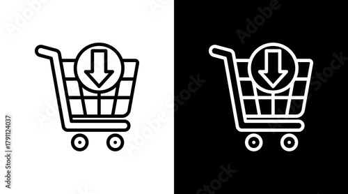 Shopping Cart With Icon Set Design