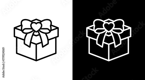 Gift Box With Icon Set Design
