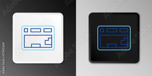 Line Computer keyboard icon isolated on grey background. PC component sign. Colorful outline concept. Vector