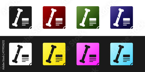 Set X-ray shots icon isolated on black and white background. Vector Illustration