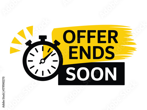 An offer ends soon with a stopwatch icon and yellow brush stroke.