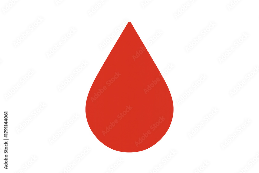 Fototapeta premium Red blood drop symbol representing medical care, health, donation, life, and charity on transparent background