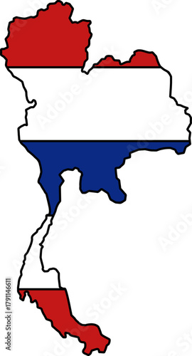 Illustration of A map of Thailand