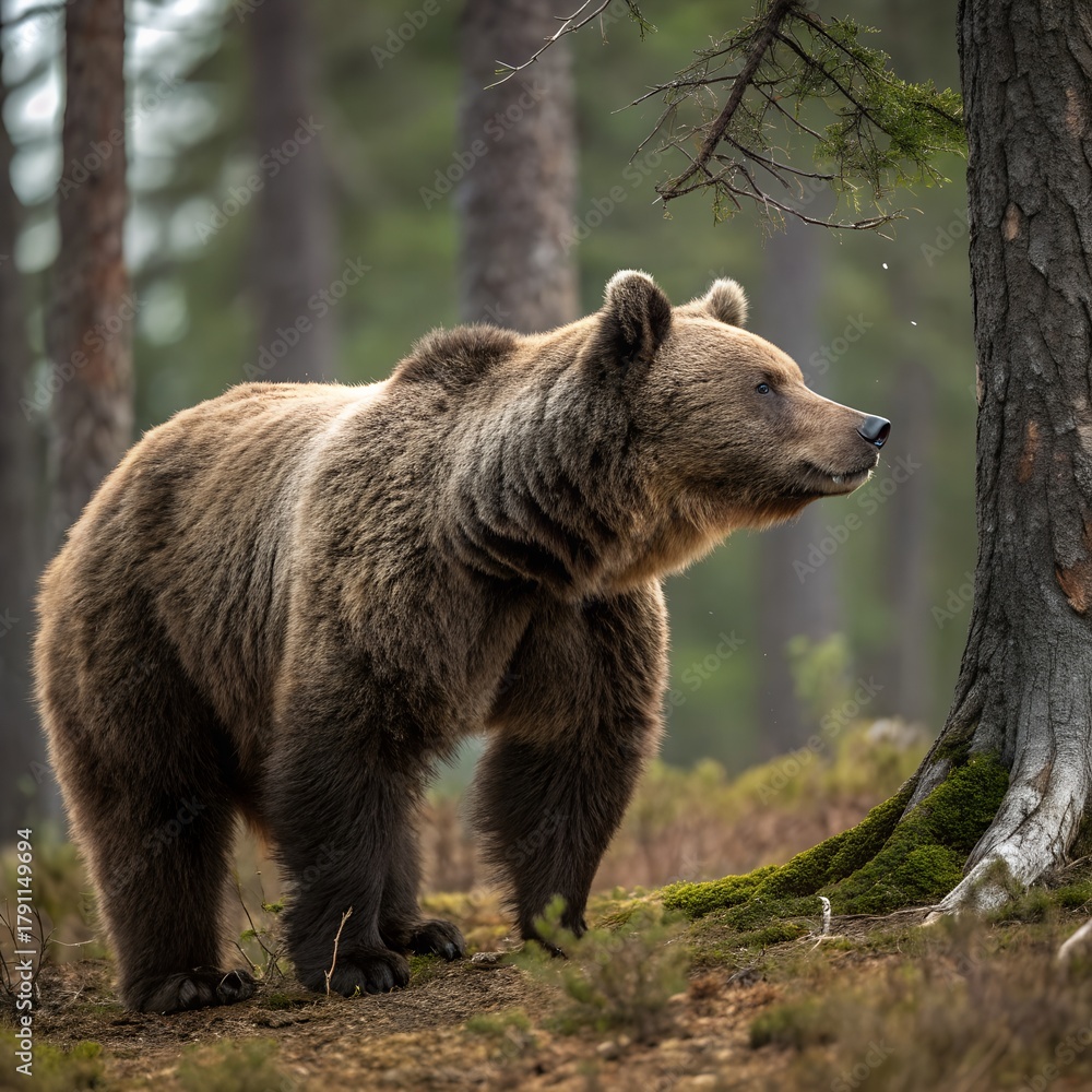 Obraz premium brown bear in the forest