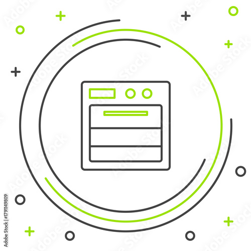 Line Oven icon isolated on white background. Stove gas oven sign. Colorful outline concept. Vector