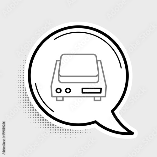 Line Electronic jewelry scales icon isolated on grey background. Colorful outline concept. Vector