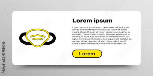 Line Medical protective mask icon isolated on white background. Colorful outline concept. Vector