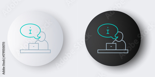 Line Television report icon isolated on grey background. TV news. Colorful outline concept. Vector