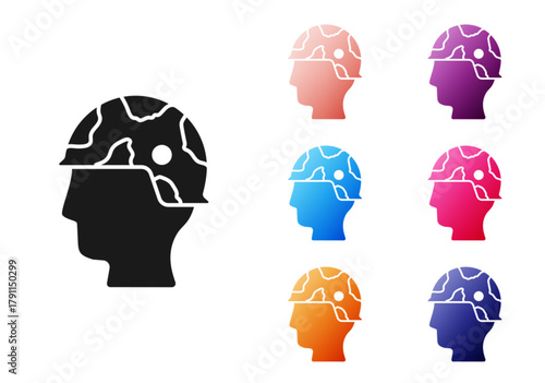 Black Army soldier icon isolated on white background. Set icons colorful. Vector