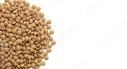 Assortment of Dried Beans and Lentils on White Background