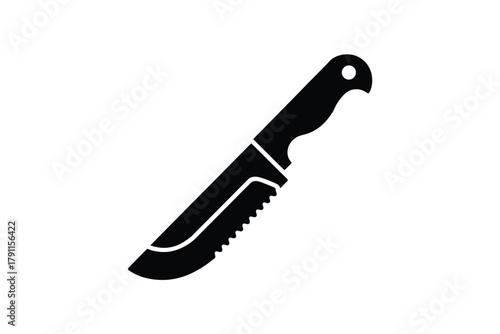 Sharp utility knife icon, essential tool for outdoor and survival