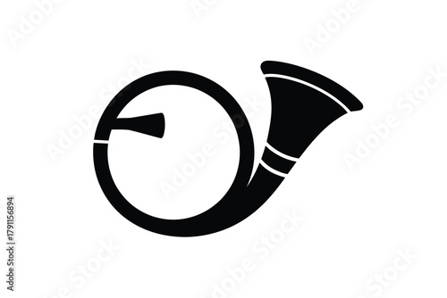 Hunting horn musical instrument icon logo vector graphic design