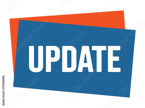 The word UPDATE appears in bold white text on a blue rectangular background.