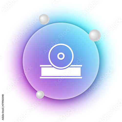 White Otolaryngological head reflector icon isolated on white background. Equipment for inspection the patient's ear, throat and nose. Blue and purple gradient circle background. Vector