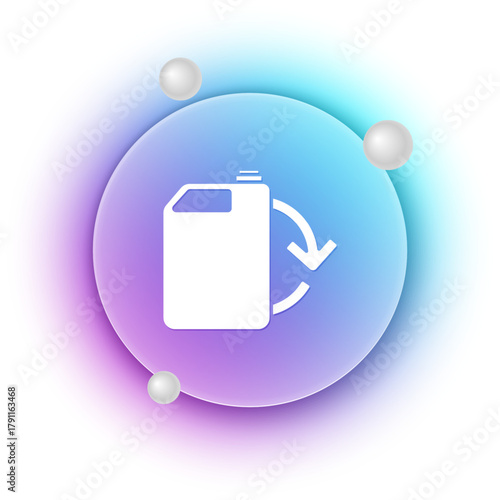 White Eco fuel canister icon isolated on white background. Eco bio and barrel. Green environment and recycle. Blue and purple gradient circle background. Vector