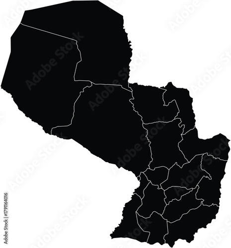 Vector Map of Paraguay with Regions