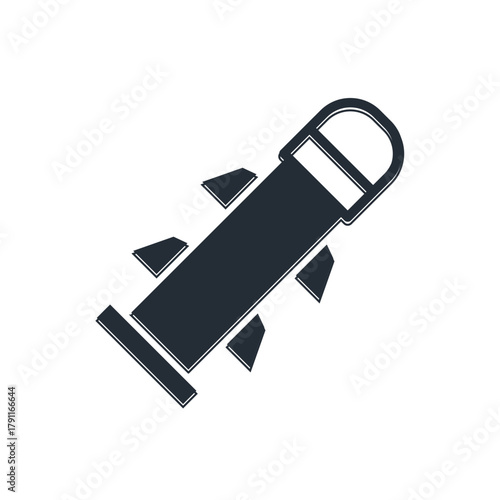 Black Rocket icon isolated on white background. Vector