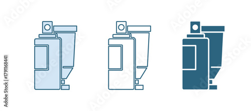 Blue Cream or lotion cosmetic tube icon isolated on white background. Body care products for woman. Vector