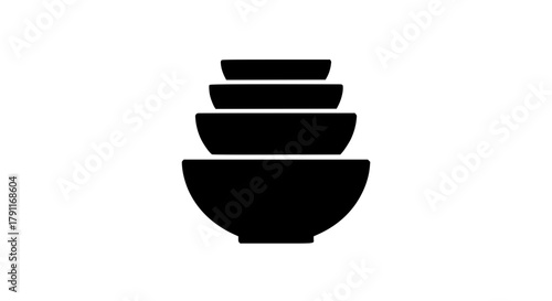 Porcelain stack black white icon