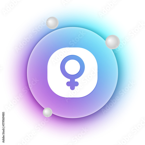White Venus symbol icon isolated on white background. Astrology, numerology, horoscope, astronomy. Blue and purple gradient circle background. Vector