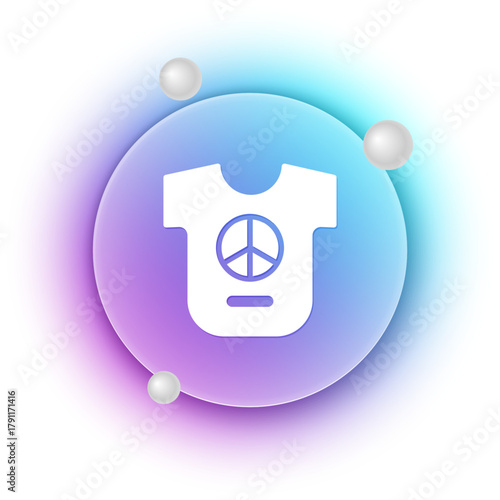 White Peace icon isolated on white background. Hippie symbol of peace. Blue and purple gradient circle background. Vector