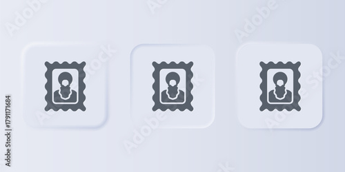 Grey Christian icon isolated on grey background. Set icons in square buttons. Vector