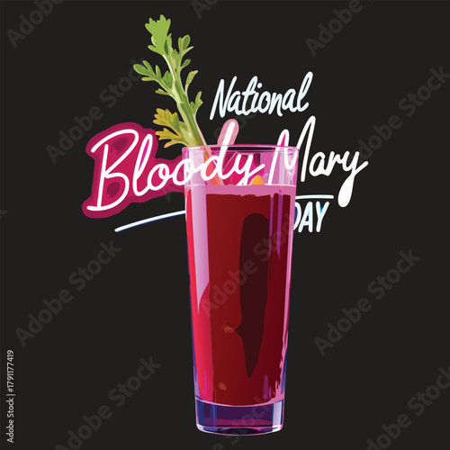 Enjoying national bloody mary day with vibrant cocktail presentation and festive celebration design