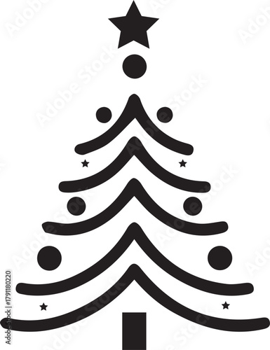 Abstract Christmas tree. hand draw vector