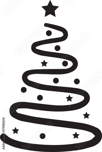 Abstract Christmas tree. hand draw vector