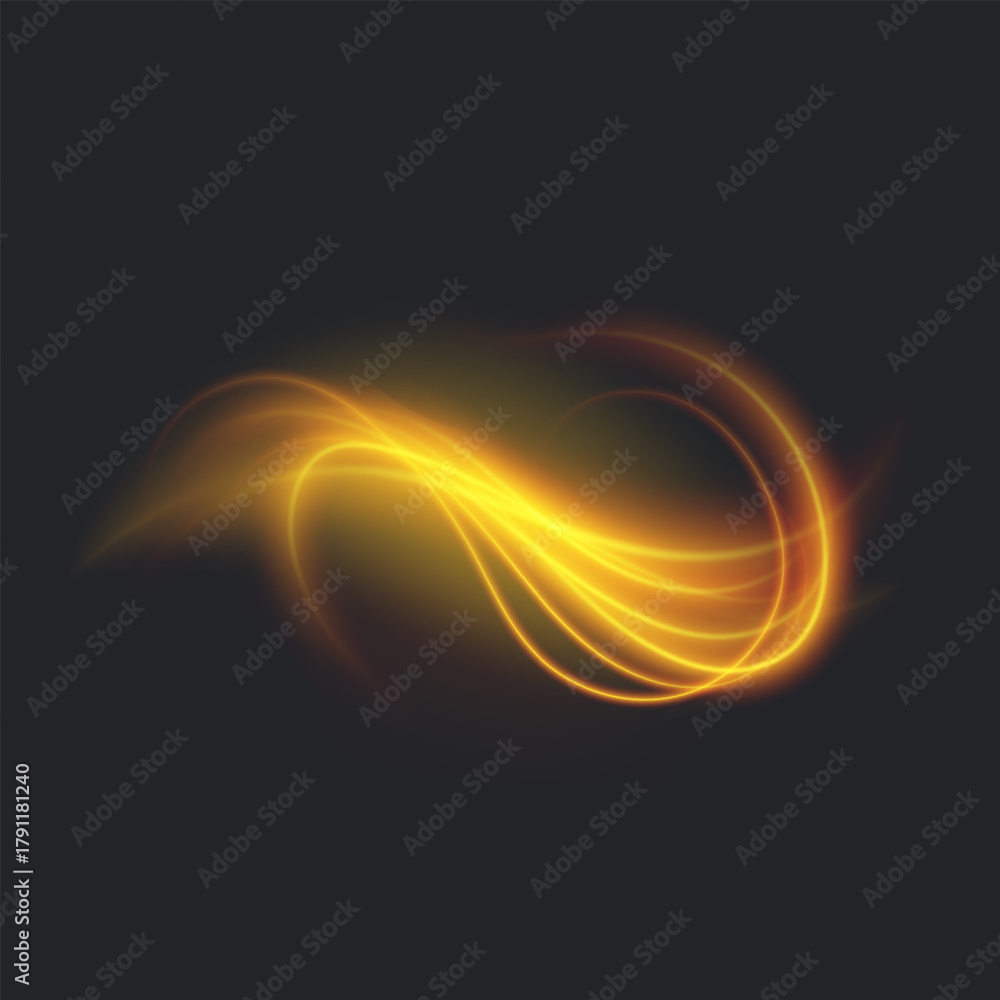 Obraz premium Neon Bright Light Luminous Energy Wave. Glowing lines on dark background